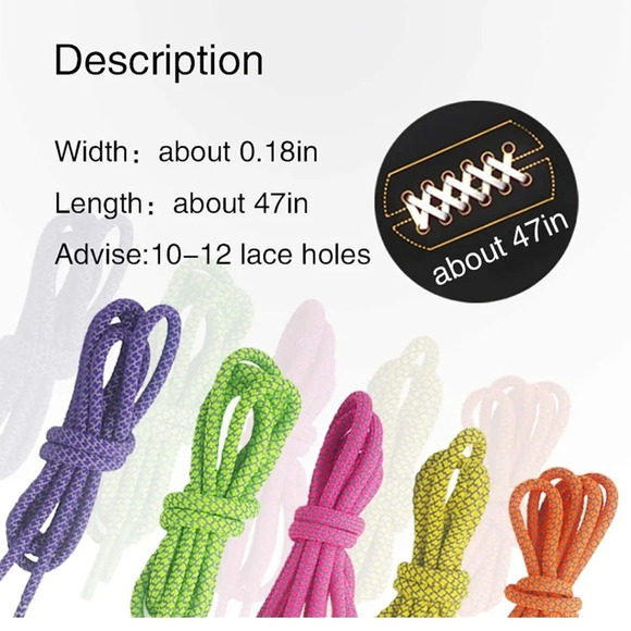 Unisex Reflective Shoelaces - Picture 3 of 4
